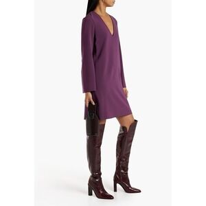 Theory Ulyssa Raisin Purple Regent Long Sleeve Crepe Dress Womens Sz Small NWT